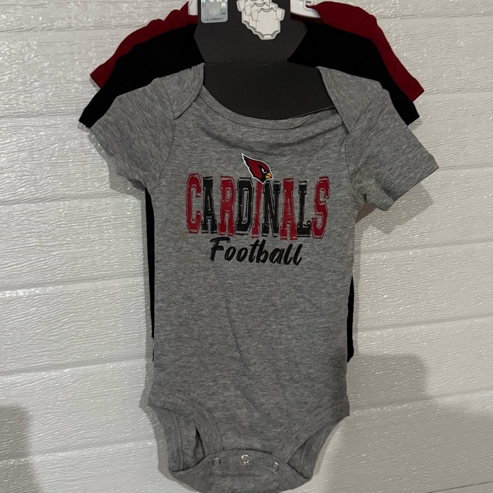 Arizona Cardinals 3 piece onesie set